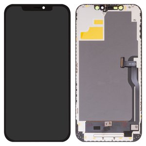 Дисплей для iPhone 12 Pro Max, черный, с рамкой, HC, без ошибки, OLED , DD OLED OEM soft, diagnosable