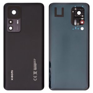 Задняя панель корпуса для Xiaomi 12T, черная, со стеклом камеры, black