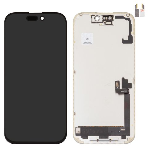 Дисплей для iPhone 17, чорний, з рамкою, High Copy, OLED , GX OEM hard