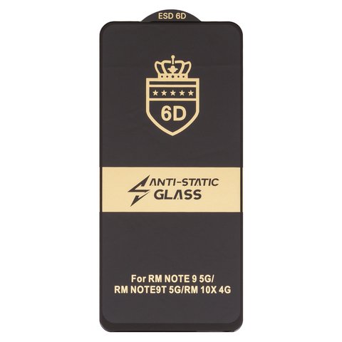 Захисне скло ESD 6D для Xiaomi Redmi 10X 4G, Redmi Note 9, сумісне з чохлом, Full Glue, Anti Static, без упаковки , чорний