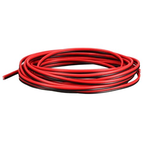 Провод двойной в силиконовой изоляции 24AWG, 0,2 мм², 1 м, черный, красный
